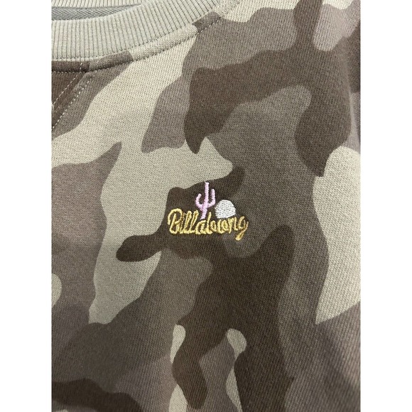Billabong Women’s After Surf Green Camo Sweatshirt New Without Tags Size Small - Picture 10 of 11